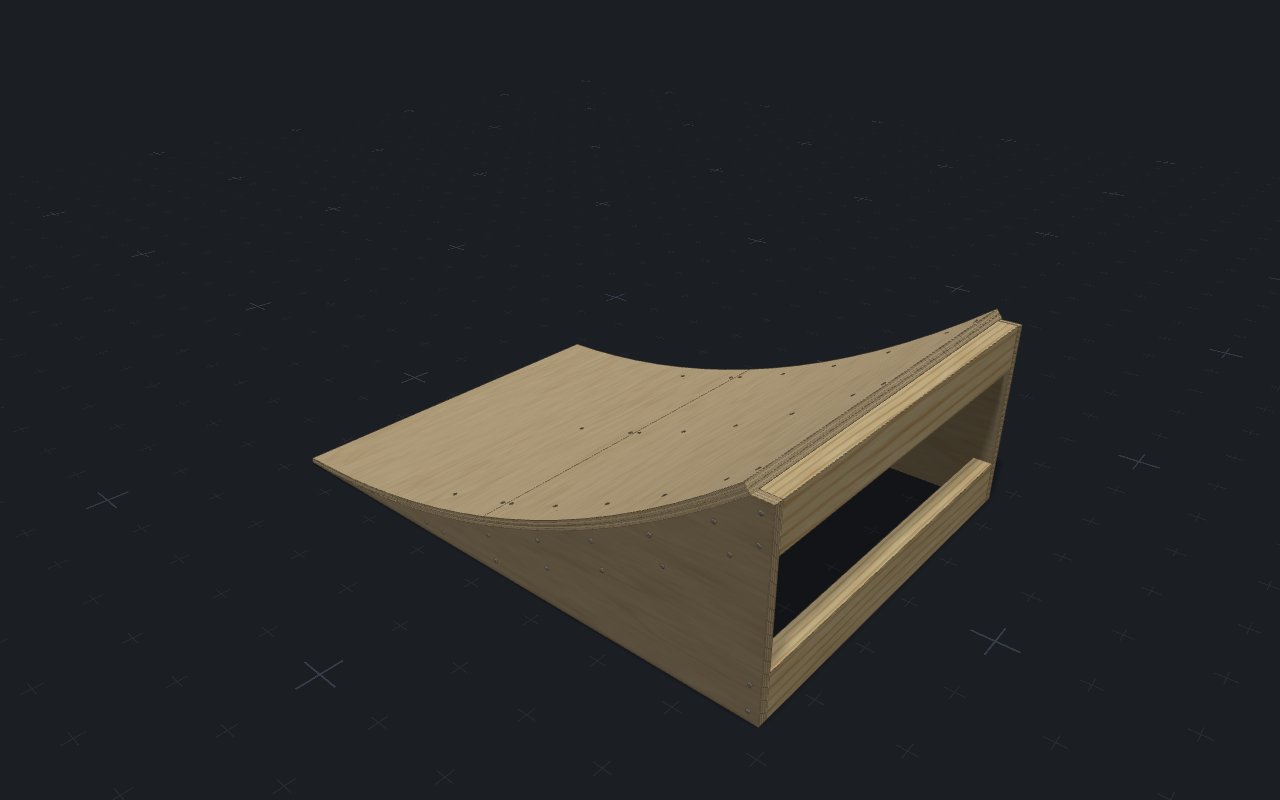 Both side panels get the arc: a string-and-pencil compass, then a jigsaw. The second panel is a mirror of the first.