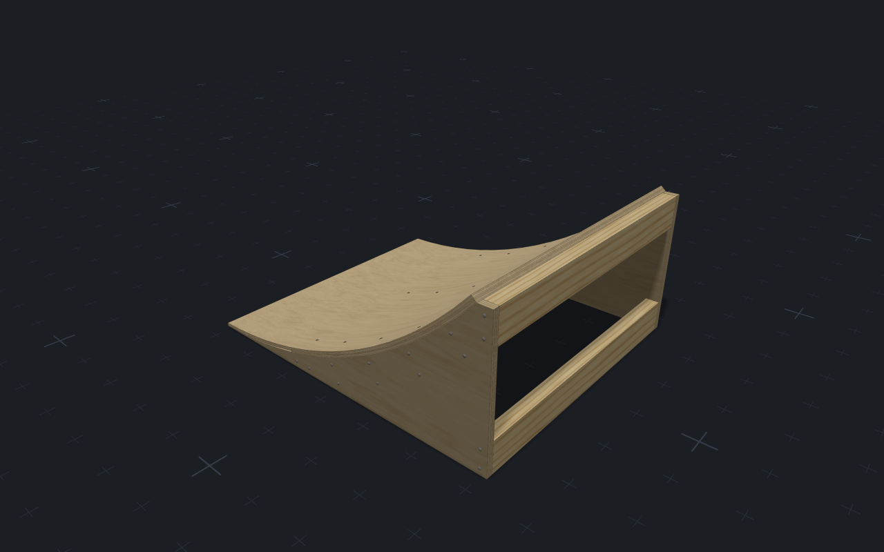 The same 16-inch lip on a 48-inch radius — shorter, snappier, and much more abrupt. Slide the radius back out and watch the ramp relax.