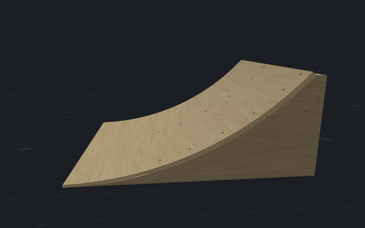 The same 15" lip on a 4' radius instead of 6'. Nine inches shorter, and a much steeper launch. Drag the radius back out and watch it relax.
