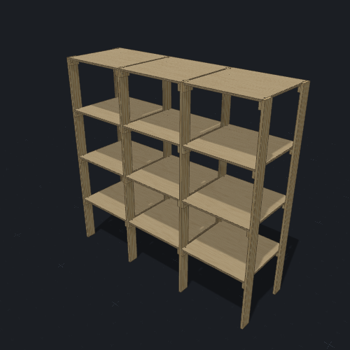 Your shelves, your wall. Drag any dimension and the shopping list follows.